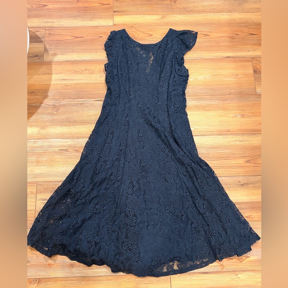 Gabby Skye Navy Lace Maxi Dress Size 12 NWOT